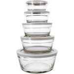 Set de 5 bols - menastyl - 5039038 - 150 ml 230 ml 400 ml 610 ml et 940 ml - couvercles en plastique ...