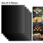 Set de 5 tapis de cuisson tapis bbq barbecue plaque feuille de cuisson four 40 * 33cm pour barbecue gaz ...