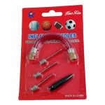 Set aiguille pour pompe � ballon - 5pcs - 3 embouts - 1 c�ble - 1 support