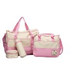 Set de 5pcs sac � main langer b�b� maman pour promenade voyage - rose