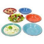 Assiette creuse - color power - rtro -  21 cm - 6 couleurs - lot de 6 pices
