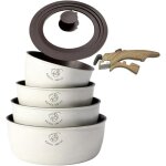 Set 6 casseroles royal swiss poign�e amovible 14 16 18 20 cm couvercle universel induction tous feux ...