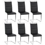 Set de 6 chaises modernes pour la cuisine restaurantes et la salle � manger avec pi�tement chrom� et ...