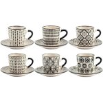 Set de 6 tasses à café - h + h - noir - 90 cc - porcelaine - compatible lave - vaisselle Set de 6 tasses à café - h + h - noir - 90 cc - porcelaine - compatible lave - vaisselle
