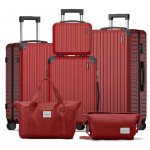 Set de 6 valises de voyage valise 75cm / 66cm / 55cm / 30cm + pliable sac de voyage avec trousse de maquillage ...
