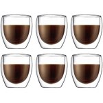 Set de 6 verres double paroi espresso / tasses  caf double paroi tasse expresso originale - 8 cl.