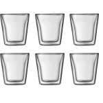 Set 6 verres thermo - bodum - canteen - double paroi - 0. 1 l - transparent