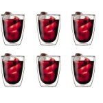 Set 6 verres thermo - bodum - pilatus - double paroi - 0. 35 l - transparent