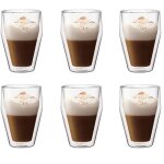 Set 6 verres thermo - bodum - titlis - double paroi - 0. 35 l - transparent