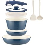 Set de 8 casseroles et po�les c�ramique antiadh�sive sans pfoa compatible induction / gaz lave - vaisselle ...