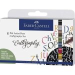 Feutres pitt artist pen - faber - castell - set de 8 - pointe fine - encre de chine - mixte