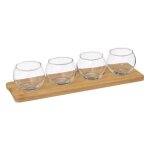 Set ap�ritif 5 pi�ces design bambou 30cm beige