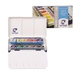 Set aquarelle - van gogh - bo�te m�tal 12 1 / 2 godets - multicouleur - bleu