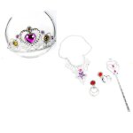 Set beaut princesse diadme sceptre gris argent - accessoire de dguisement bijou fantaisie