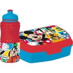 Set de bouteille et bote  sandwich - disney - mickey mouse - 380 ml - plastique recyclable - antidrapant ...