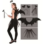 Set de chauve souris - boland - accessoires halloween - ailes de 50cm - jupe en tulle noir