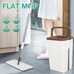 Set complet balai magique avec seau professionnel seau � double compartiment + recharge lingette microfibre ...