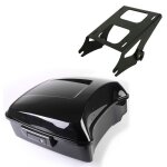 Set complet - top case chopped lb + support tp - harley street glide / touring 2014?2023 - noir brillant ...