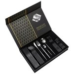 Set de couverts - cheffinger - 24 pi�ces - argent - compatible lave - vaisselle