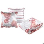 Set couvre lit boutis corail et 2 taies taille 260 x 240 cm