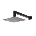Set de douche composé de bras de douche + pomme haute 20x20 en noir mat Set de douche composé de bras de douche + pomme haute 20x20 en noir mat