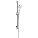 Ensemble de douche hansgrohe crometta vario ecosmart barre 65 cm blanc chrom�