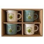 Set expresso 4 tasses color�es - olive
