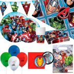 Set de f�te avengers - disney - 66 pi�ces - 8 personnes - multicolore - thor hulk captain america iron ...