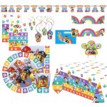 Set de f�te ( cde 9 ) paw patrol 66 pi�ces vaisselle jetable & d�coration anniversaire enfants