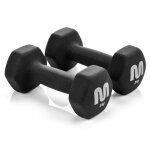 Set halt�res en fonte meteor - 2x3 kg - rev�tement lisse - noir