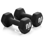 Set halt�res en fonte meteor - 2x5 kg - rev�tement lisse - noir