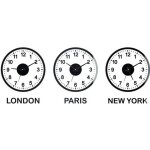 Horloge murale - balvi - world clock - 3 horloges - noir - design contemporain