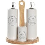 Set dhuile et de vinaigre - dkd home decor - standard - grs - bois - blanc - 15x18x22 cm