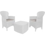 Set de jardin dmora - 2 fauteuils et 1 table - couleur blanche - made in italy