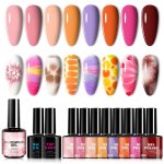 Set manucure - pedicure kit de vernis � ongles - atelix - gel 8 pi�ces vari�t� de couleurs finitions ...
