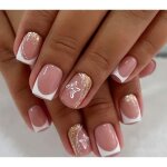 Set manucure pr�ts � poser 24 capsules + 5 accessoires french carr�s papillon r�utilisables lh originails ...