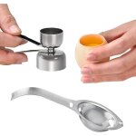 Set de oeuf ouvreur coupe - coquille oeufd�capant de coquille marteau doeuf acier inoxydable avec s�parateur ...