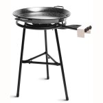 Set paella br�leur � gaz 60cm + po�le � paella �maill�e 65cm + support � 3 pied briebe jumbo noir 00034 ...