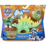 Set pat patrouille dino : chien rocky et son stegosaure + un dinonaure mystere - figurine chien