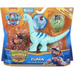 Set pat patrouille dino : chien zuma et son brontosaure + un dinonaure mystere - figurine chien