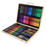 Set de peinture 220 pièces dans un coffret en bois avec feutres crayons de cire pastels gras crayons ... Set de peinture 220 pièces dans un coffret en bois avec feutres crayons de cire pastels gras crayons ...
