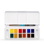 Set de peinture aquarelle - daler rowney - aquafine - 12 demi - godets - pinceau de voyage - palette ... Set de peinture aquarelle - daler rowney - aquafine - 12 demi - godets - pinceau de voyage - palette ...