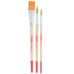 Set de pinceau - royal talens - 3 pices - rond et plat - idal pour aquarelle - manche en bois