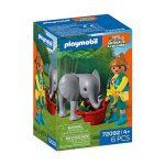 Set playmobil - playmobil - 72092 - �l�phanteau et gardien de zoo - 6 pi�ces - d�s 4 ans