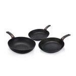 Set de po�les - alluflon - 20 - 24 - 28cm - aluminium - rev�tement ardoise - anti - adh�sif