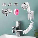 Set de pommeau de douche pour lavabo douchette t�lescopique douchette avec adaptateur a�rateur robinet ...
