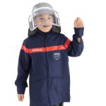 Set pompier veste et casque enfant - blanc