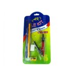 Set rentre scolaire 9 pcs rgle equerre rapporteur compa gomme taille crayons