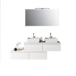 Set de salle de bain double vasque 8 pi�ces astra blanc