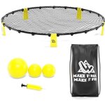 Set de smashball jaune 90cm avec 3 ballons une pompe et un sac de transport